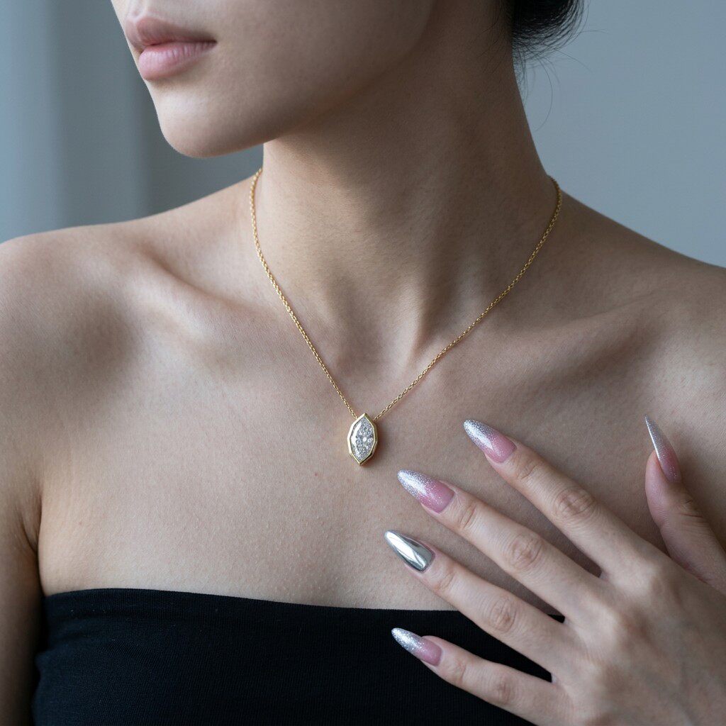 Collana con Pendente in Moissa - Bezels Set Pendant recensione e prezzo